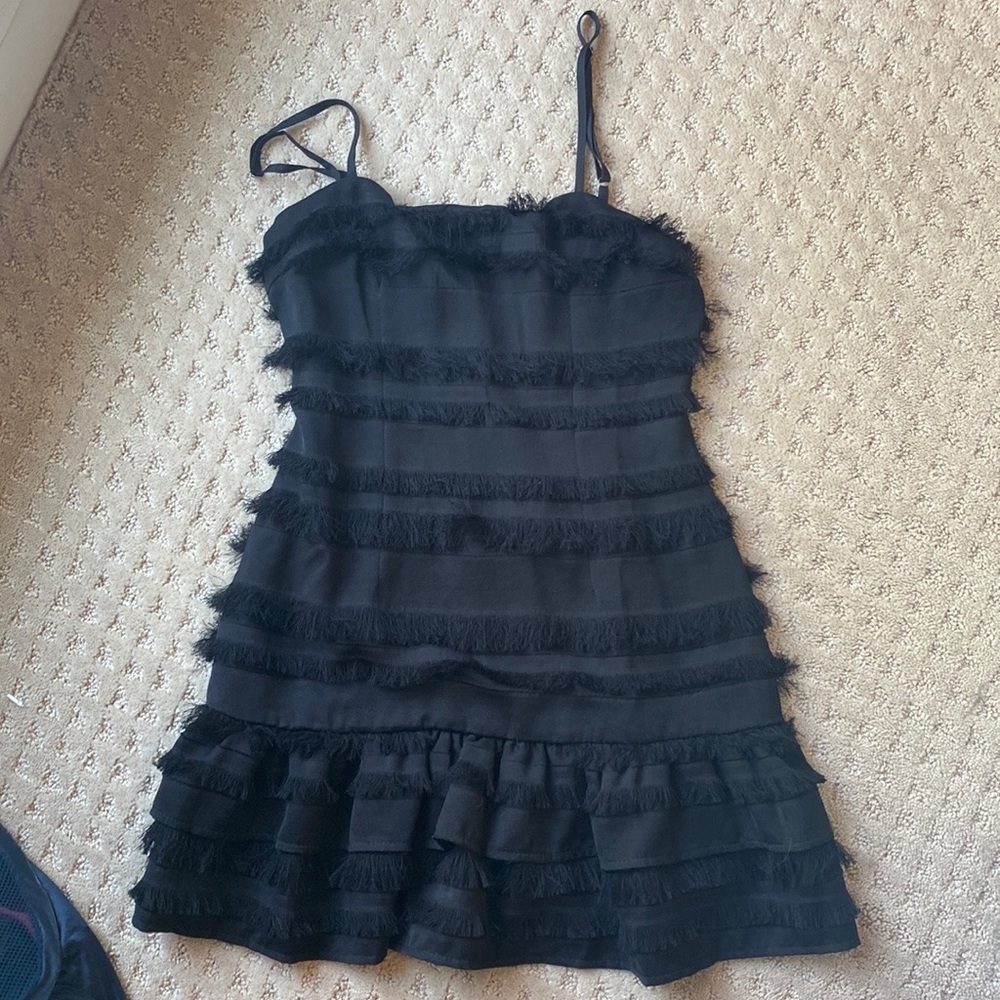 Black frilly mini dress